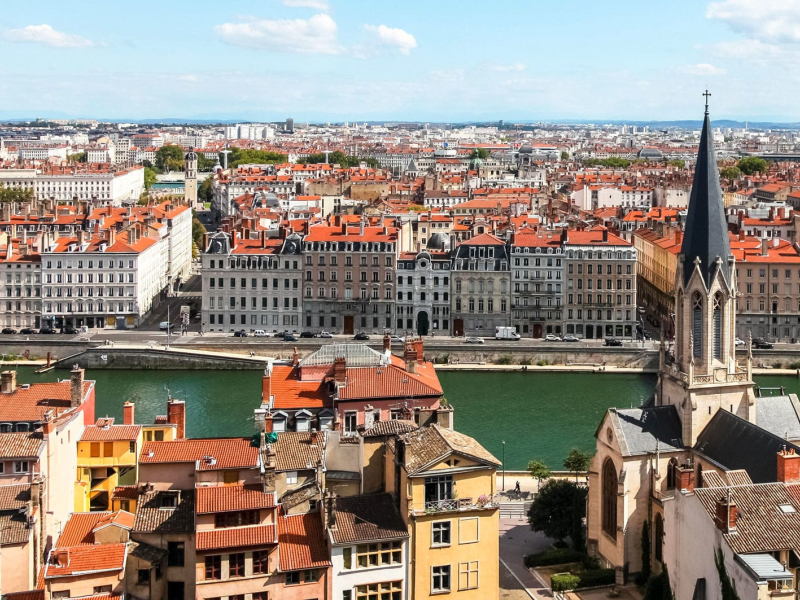 Lyon, France landscape shot of city